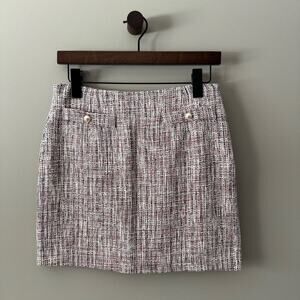 IMVELY VINTAGE STITCH TWEED MINI SKIRT WITH FAUX PEARL DETAILS SIZE MEDIUM 1